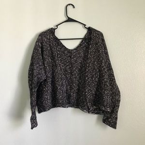 Black and white knit cardigan